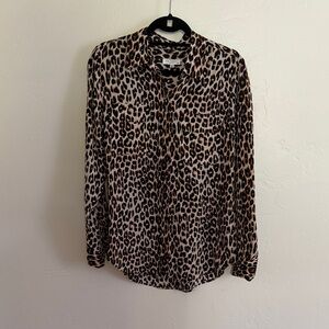 Equipment Leopard Print Button Down Shirt